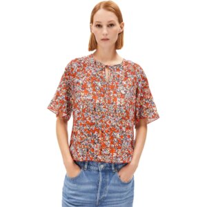 Armedangels - Armedangels Andrikaa Mosaic Lino Bluse coral blush