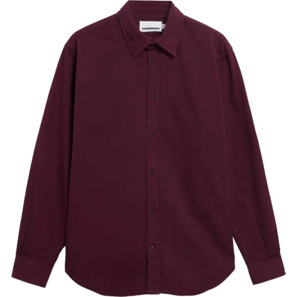 Armedangels-Armedangels-Giaalo-GMT-Dye-Hemd-dark-cranberry-rot Armedangels - Armedangels Giaalo GMT Dye Hemd dark cranberry