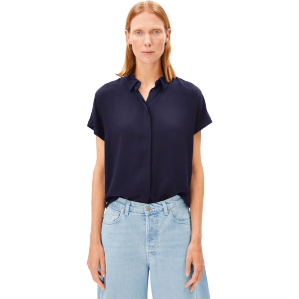 Armedangels-Armedangels-Larisaana-Bluse-tinted-navy-blau Armedangels - Armedangels Larisaana Bluse tinted navy