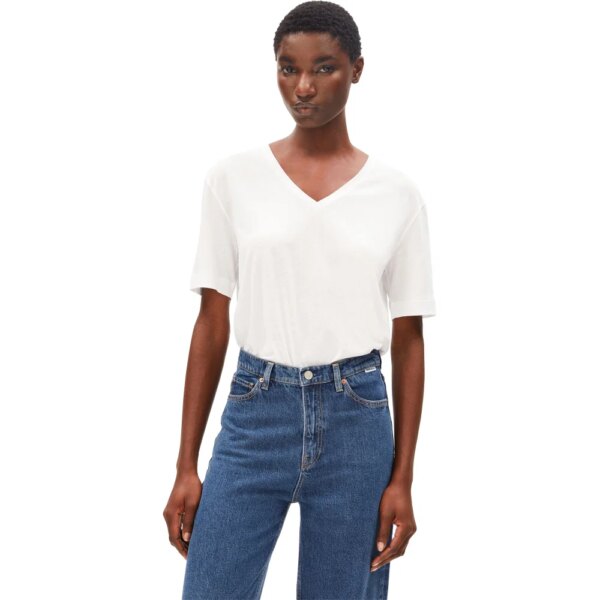 Armedangels - Armedangels V-Neck T-Shirt weiß