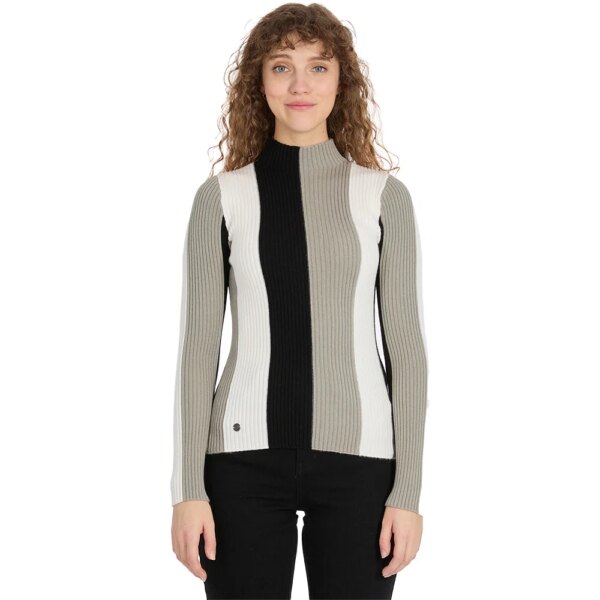 ragwear-ragwear-Millena-Stripes-Pullover-dusty-green-grauschwarzweiss ragwear - ragwear Millena Stripes Pullover dusty green