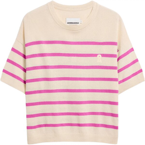 Armedangels-Armedangels-Stripe-Linen-Blend-Pullover-undyed-washed-berry-beige Armedangels - Armedangels Stripe Linen Blend Pullover undyed washed berry