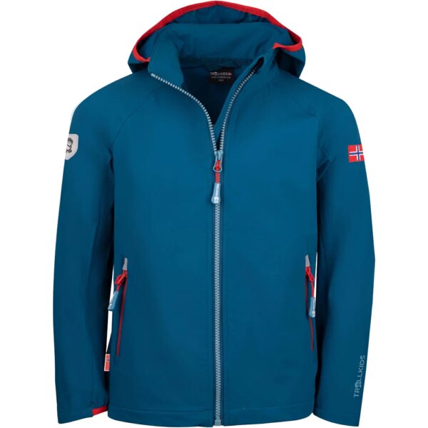 Trollkids-Trollkids-Kvalvika-Softshelljacke-Kinder-petrol-spicy-red-blau Trollkids - Trollkids Kvalvika Softshelljacke Kinder petrol spicy red