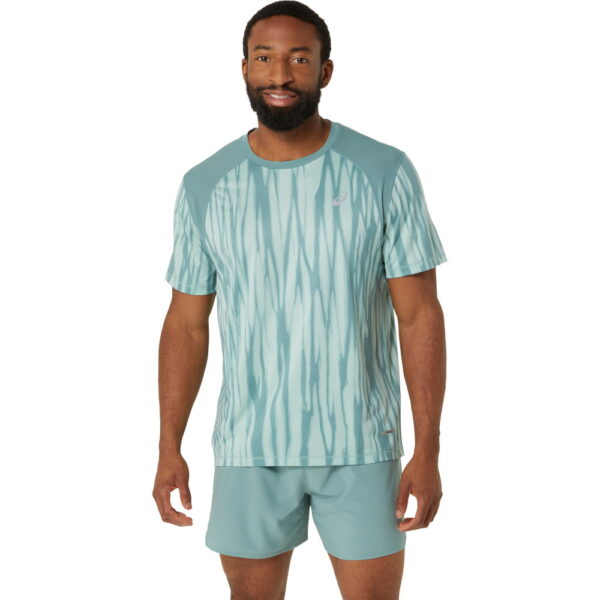 ASICS-Road-All-Over-Print-T-Shirt-light-celadon-gruen ASICS - ASICS Road All Over Print T-Shirt light celadon