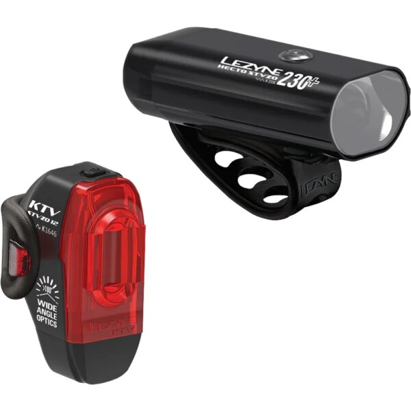 Lezyne-Lezyne-Hecto-230-Frontlicht-KTV-St-Ruecklicht-Beleuchtungsset-schwarz-schwarz Lezyne - Lezyne Hecto 230+ Frontlicht & KTV St Rücklicht Beleuchtungsset schwarz
