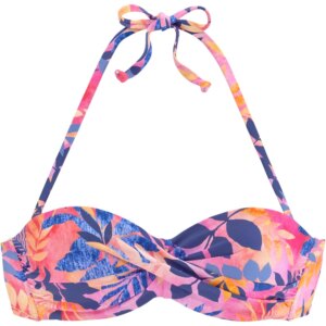 Lascana - Lascana Bügel-Bandeau-Top blumendruck pink