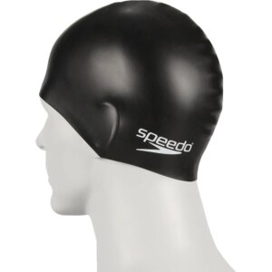 Speedo - Speedo Plain Moulded Silicone Junior Badekappe Kinder schwarz