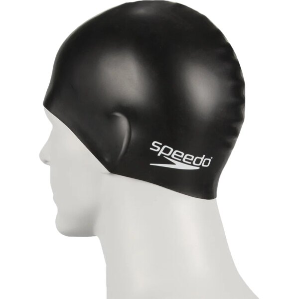 Speedo-Speedo-Plain-Moulded-Silicone-Junior-Badekappe-Kinder-schwarz-schwarz Speedo - Speedo Plain Moulded Silicone Junior Badekappe Kinder schwarz