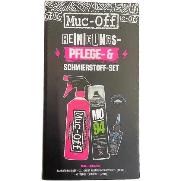 Muc-Off-Reinigungs-Pflege-Schmierstoff-Set-Naesse-rosapink Muc - Off Reinigungs Pflege & Schmierstoff Set (Nässe)