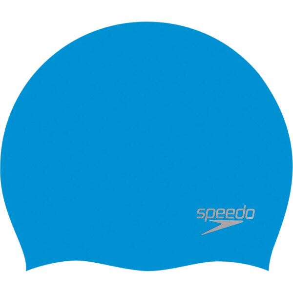 Speedo-Speedo-Plain-Moulded-Silicone-Badekappe-blau-blau Speedo - Speedo Plain Moulded Silicone Badekappe blau