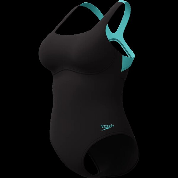 Speedo-Speedo-Flex-Band-Badeanzug-anthrazit-grau Speedo - Speedo Flex Band Badeanzug anthrazit