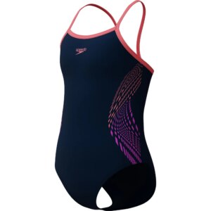 Speedo - Speedo Plastisol Placement Thinstrap Badeanzug Mädchen coral sands