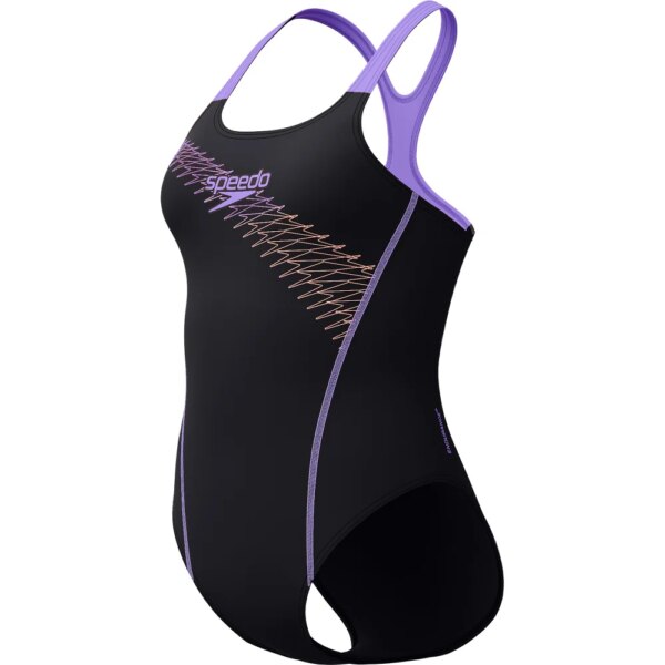 Speedo-Speedo-Medley-Medalist-Badeanzug-bright-peach-schwarz Speedo - Speedo Medley Medalist Badeanzug bright peach