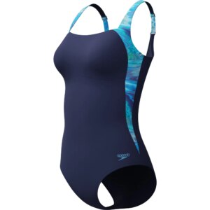 Speedo - Speedo Print Luna Lustre Badeanzug peacoat