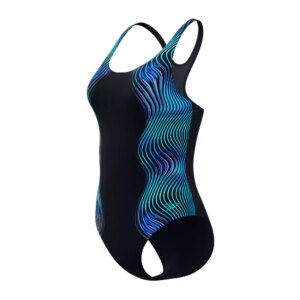 Speedo - Speedo Print Medalist Badeanzug anthrazit