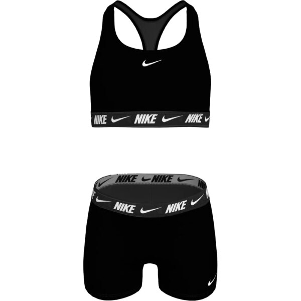 Nike-Nike-Racerback-Bikini-Short-Set-Maedchen-schwarz-schwarz Nike - Nike Racerback Bikini & Short Set Mädchen schwarz