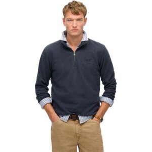 Superdry - Superdry Essential Logo Henley Sweatshirt bradley navy