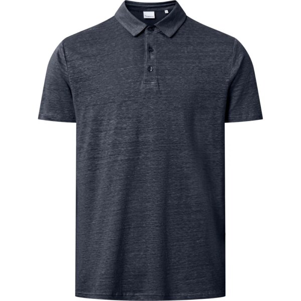 KnowledgeCotton-Apparel-Bio-Leinen-Poloshirt-GOTSVegan-total-eclipse-blau KnowledgeCotton - Apparel Bio Leinen Poloshirt GOTS/Vegan total eclipse