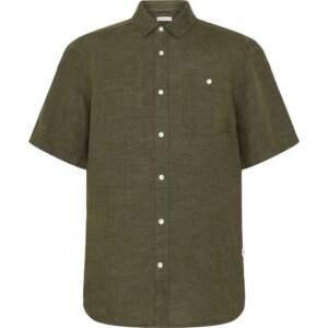 KnowledgeCotton - Apparel Regular Leinenhemd GOTS/Vegan burned olive