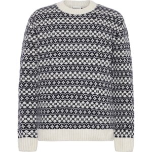 KnowledgeCotton - Apparel Lambswool Crew Neck Knit blue stripe