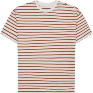 KnowledgeCotton - Apparel Organic Cotton Striped T-Shirt GOTS/Vegan red stripe