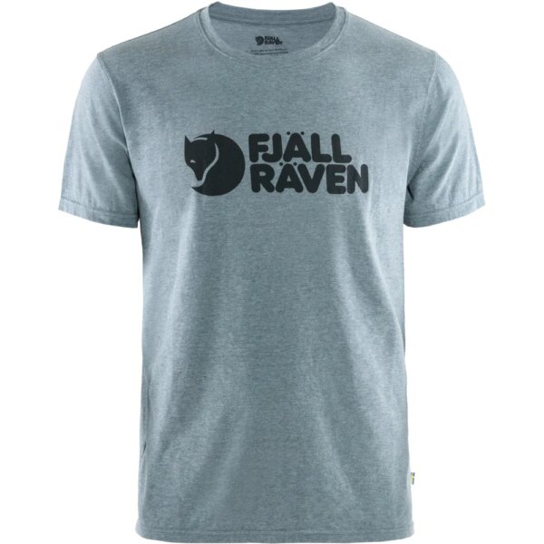 Fjaellraeven-Fjaellraeven-Logo-T-Shirt-uncle-blue-melange-blau Fjällräven - Fjällräven Logo T-Shirt uncle blue melange