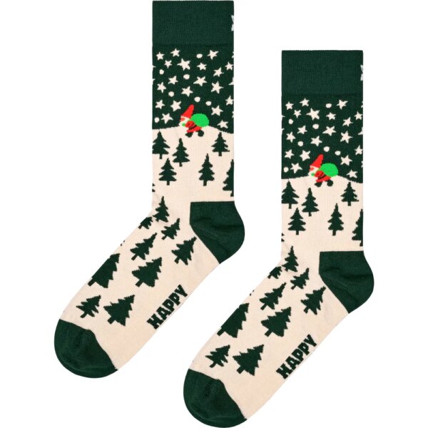 Happy-Socks-Santa-On-The-Way-Socken-dunkelgruen-gruen Happy - Socks Santa On The Way Socken dunkelgrün