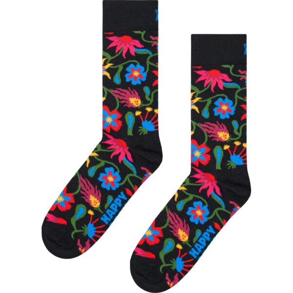 Happy-Socks-Floral-Socken-schwarz-schwarz Happy - Socks Floral Socken schwarz