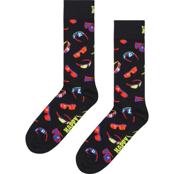 Happy-Socks-Glasses-Socken-schwarz-schwarz Happy - Socks Glasses Socken schwarz