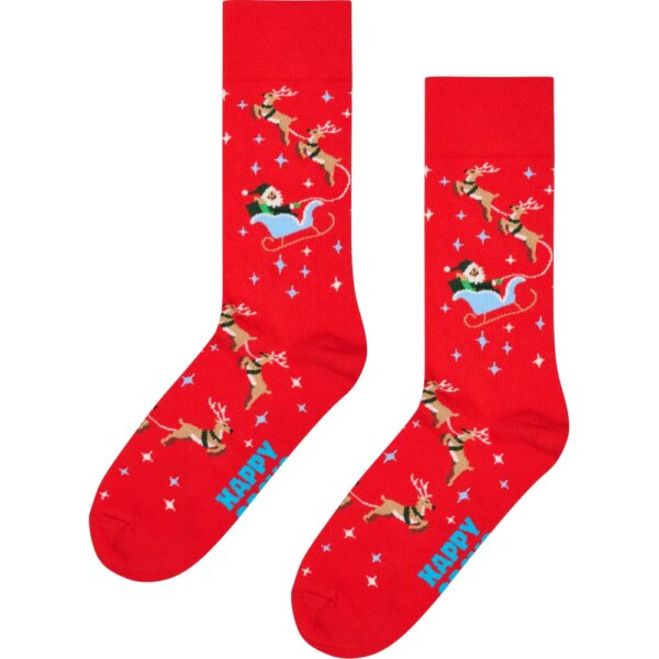Happy-Socks-Sleigh-Socken-rot-rot Happy - Socks Sleigh Socken rot