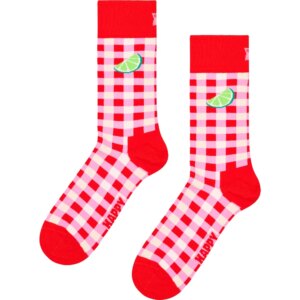 Happy - Socks Gingham Lime Socken rot