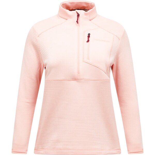 Peak-Performance-Trail-Grid-Half-Zip-Fleecepullover-peach-fuzz-rosapink Peak - Performance Trail Grid Half Zip Fleecepullover peach fuzz