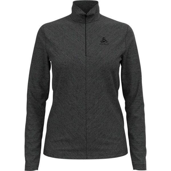 Odlo-Odlo-Roy-12-Zip-Midlayer-shale-grey-black-stripes-grau Odlo - Odlo Roy 1/2 Zip Midlayer shale grey black stripes
