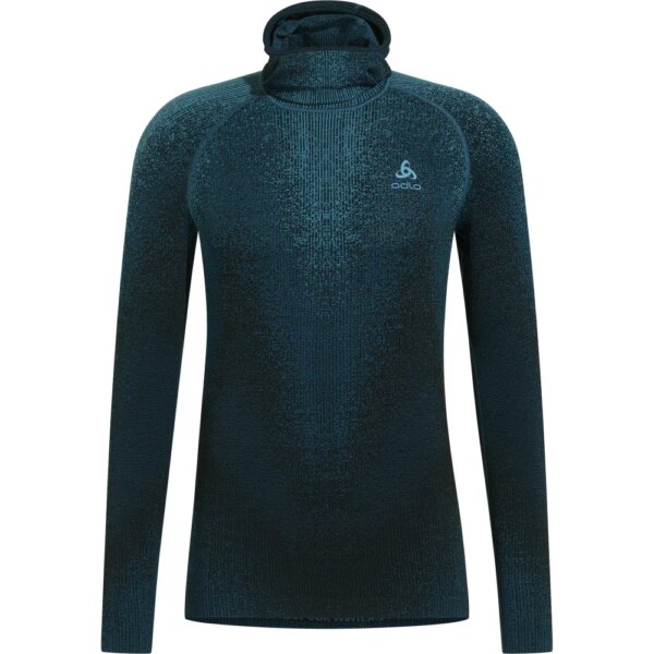 Odlo-Odlo-Performance-Warm-Facemask-Longsleeve-provincial-blue-blau Odlo - Odlo Performance Warm Facemask Longsleeve provincial blue