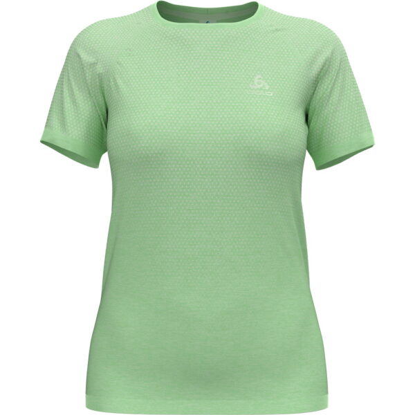 Odlo-Essential-Seamless-Laufshirt-ambrosia-melange-gruen Odlo - Odlo Essential Seamless Laufshirt ambrosia melange