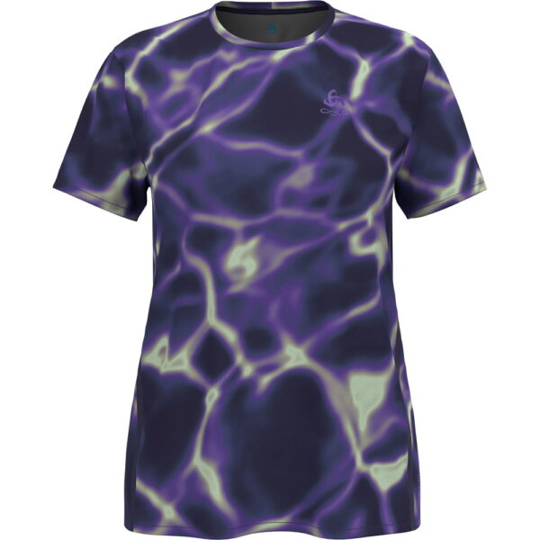 Odlo-Zeroweight-Chill-Tec-Print-Laufshirt-afterparty-lila Odlo - Odlo Zeroweight Chill Tec Print Laufshirt afterparty