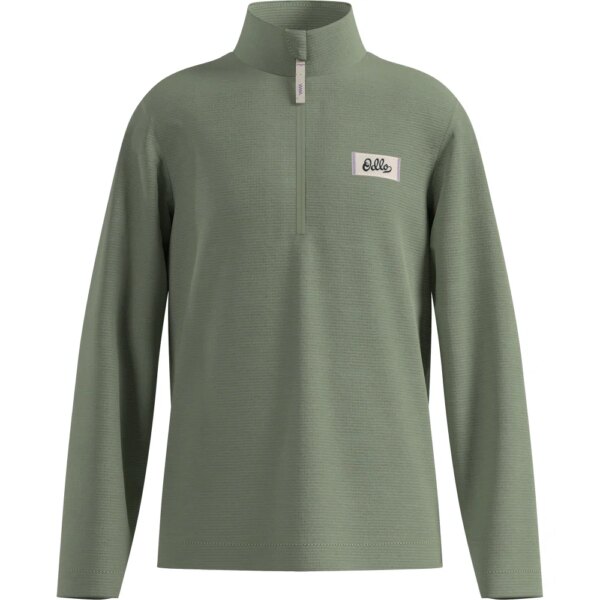 Odlo-Odlo-Grid-Fleeceshirt-Kinder-shadow-melange-gruen Odlo - Odlo Grid Fleeceshirt Kinder shadow melange