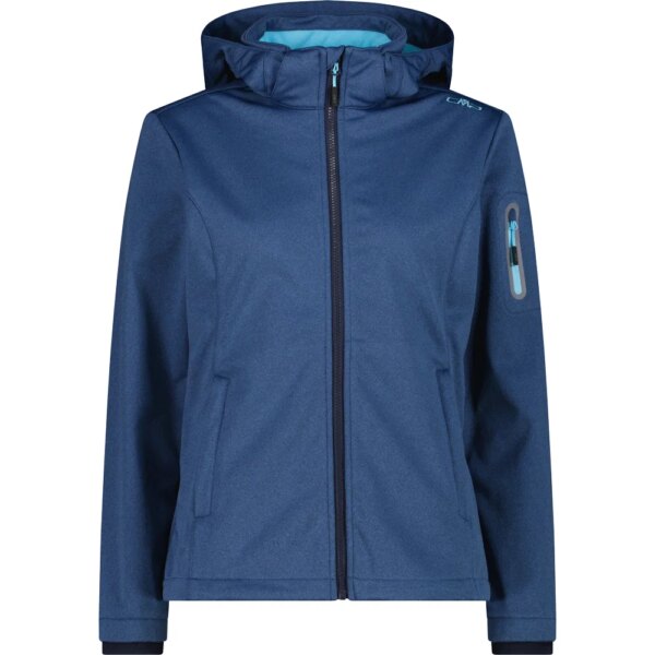 CMP-CMP-Zip-Hood-Softshelljacke-blue-ink-melange-blau CMP - CMP Zip Hood Softshelljacke blue ink melange
