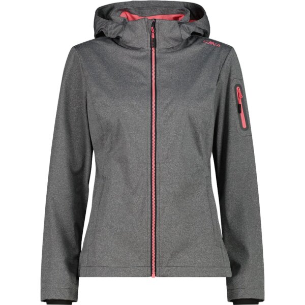 CMP-CMP-Zip-Hood-Softshelljacke-antharcite-melange-grau CMP - CMP Zip Hood Softshelljacke antharcite melange
