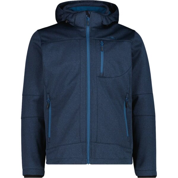 CMP-CMP-Zip-Hood-Softshelljacke-petroleum-melange-blau CMP - CMP Zip Hood Softshelljacke petroleum melange
