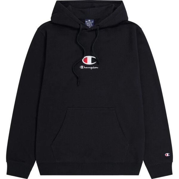 Champion-Champion-Icons-Hooded-Central-Log-Sweatshirt-black-beauty-schwarz Champion - Champion Icons Hooded Central Log Sweatshirt black beauty