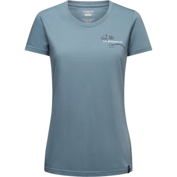 La-Sportiva-Climb-Flower-T-Shirt-limestone-blau La - Sportiva Climb Flower T-Shirt limestone