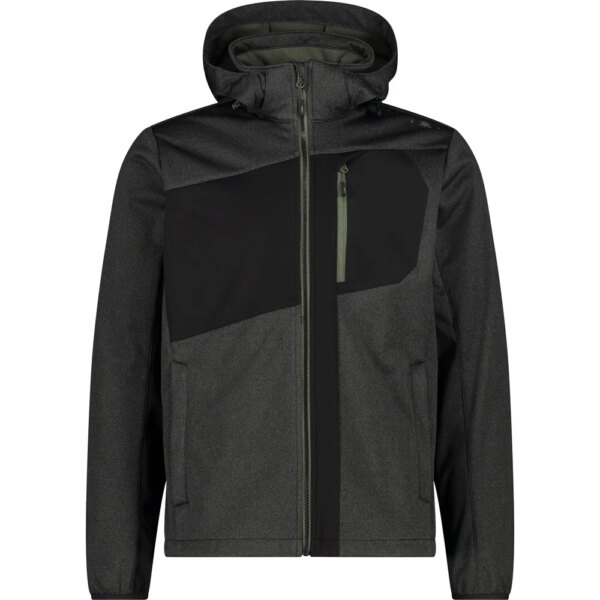 CMP-CMP-Softshelljacke-nero-melange-grau CMP - CMP Softshelljacke nero melange