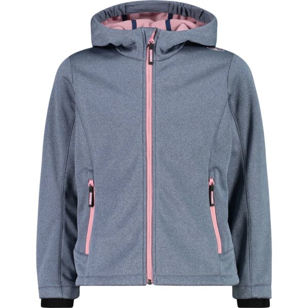 CMP-CMP-Fix-Hood-Softshelljacke-Maedchen-blue-melange-blau CMP - CMP Fix Hood Softshelljacke Mädchen blue melange