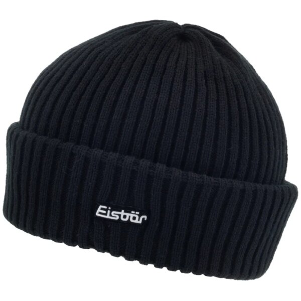 Eisbaer-Eisbaer-Ripp-Muetze-schwarz-schwarz Eisbär - Eisbär Ripp Mütze schwarz