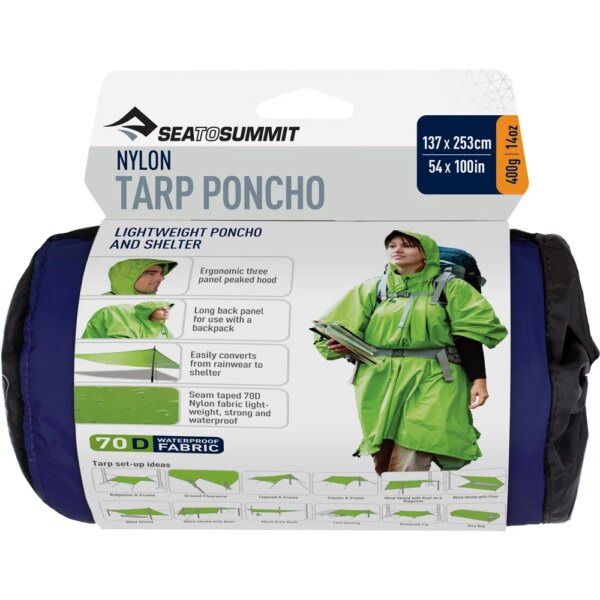 Sea-to-Summit-70D-Tarp-Poncho-blau-blau Sea - to Summit 70D Tarp Poncho blau