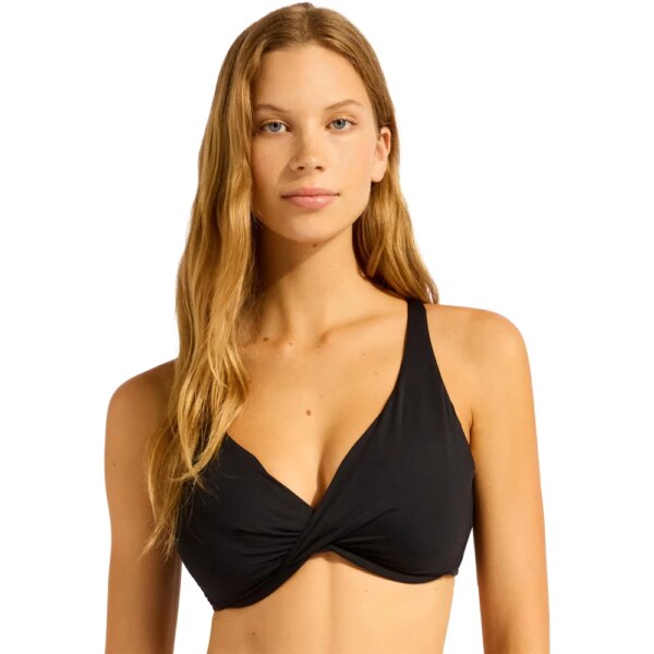Seafolly-Seafolly-Wrap-Front-F-Cup-Bra-Bikini-Top-schwarz-schwarz Seafolly - Seafolly Wrap Front F Cup Bra Bikini Top schwarz