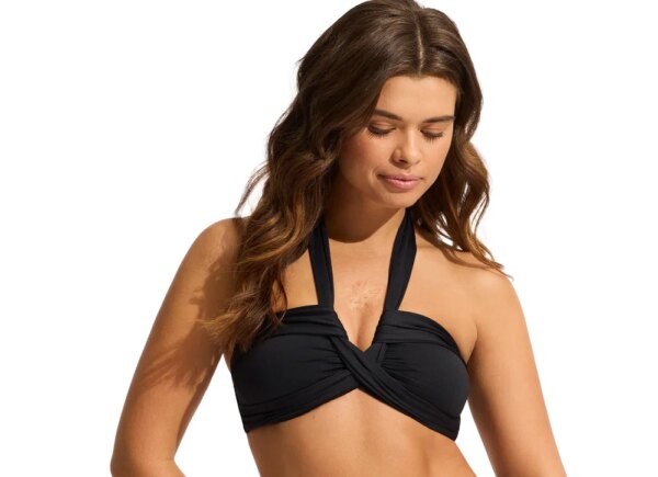Seafolly-Seafolly-Halter-Bandeau-Bikini-Top-schwarz-schwarz Seafolly - Seafolly Halter Bandeau Bikini Top schwarz