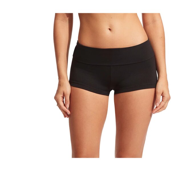 Seafolly-Seafolly-Collective-Roll-Top-Boyleg-Bikinihose-schwarz-schwarz Seafolly - Seafolly Collective Roll Top Boyleg Bikinihose schwarz