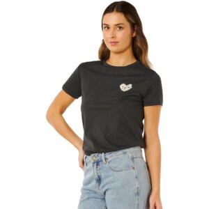 Rip - Curl Heart Logos T-Shirt washed black